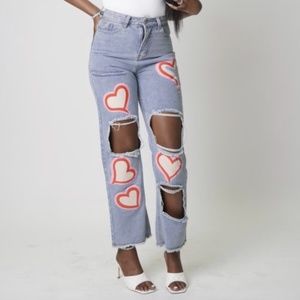 Heart Denim Jeans